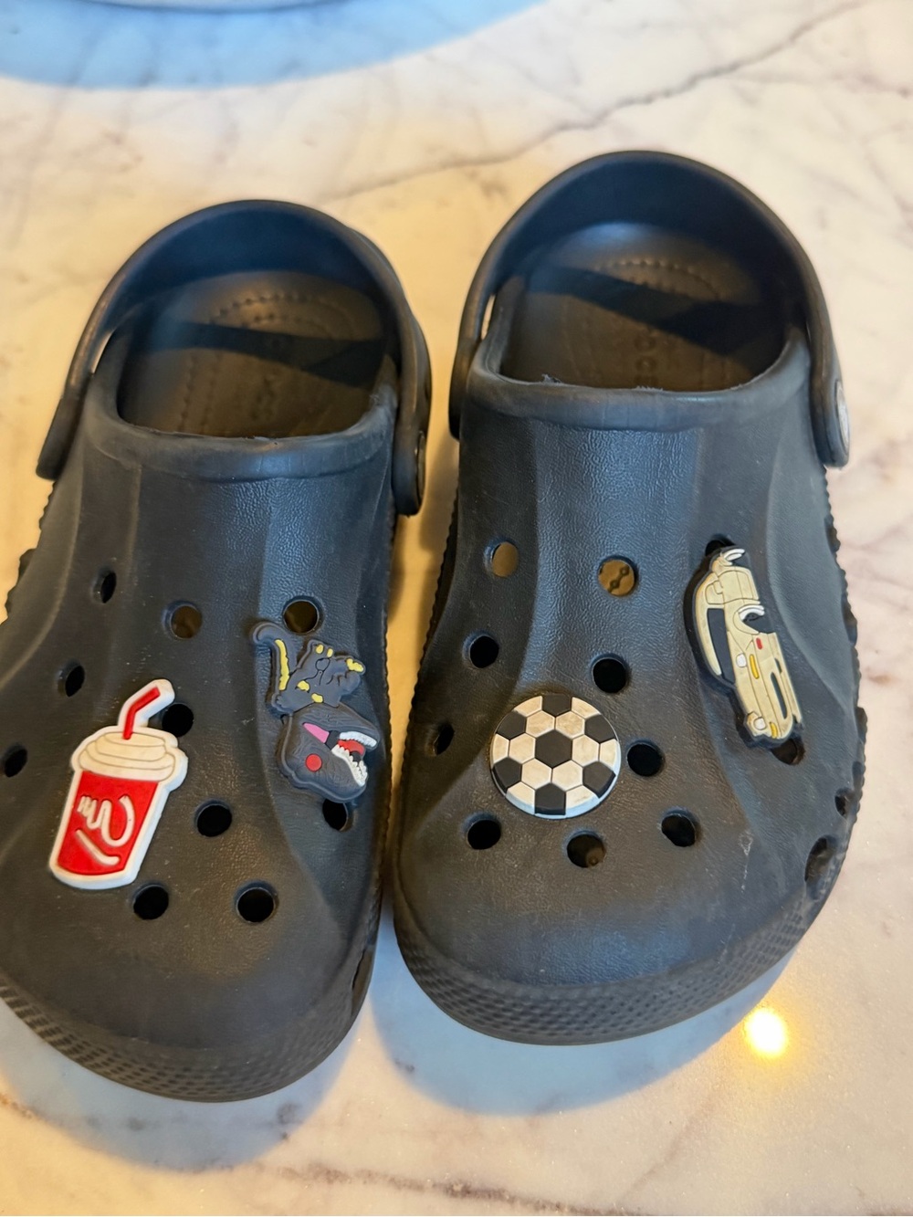Crocs Black Clog Shoes with Fun Charms 13